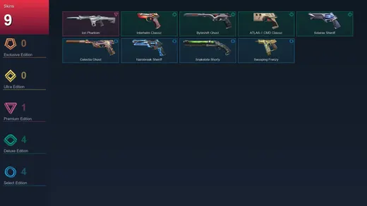 AP | Ion Phantom | Interhelm Classic | Byteshift Ghost | ATLAS // CMD Classic | 9 Skin | 28 Agent | 37 Buddy | Lv157 — Valorant account