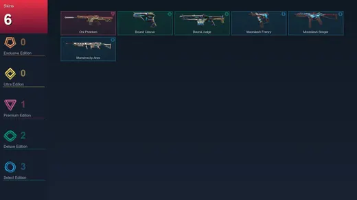 NA | Oni Phantom | Bound Classic | Bound Judge | Moondash Frenzy | 6 Skin | 7 Agent | 6 Buddy | Lv9