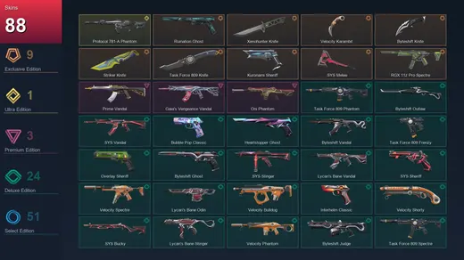 LA | Ruination Ghost | Xenohunter Knife | Velocity Karambit | Byteshift Knife | 88 Skin | 28 Agent | 151 Buddy | Lv372