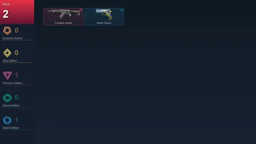 AP | Forsaken Vandal | Striker Classic | 2 Skin | 20 Agent | 30 Buddy | Lv64 — Valorant account