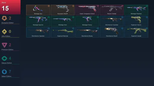 BR | Montage Axe | Kuronami Sheriff | Gaia's Vengeance Ghost | Reaver Vandal | 15 Skin | 14 Agent | 19 Buddy | Lv46 — Valorant account