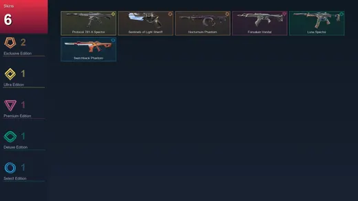 AP | Sentinels of Light Sheriff | Nocturnum Phantom | Protocol 781-A Spectre | Forsaken Vandal | 6 Skin | 8 Agent | 6 Buddy | Lv17 — Valorant account