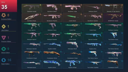 AP | Mystbloom Sheriff | Mystbloom Judge | Shellspire Sword | Sentinels of Light Spectre | 35 Skin | 14 Agent | 24 Buddy | Lv37 — Valorant account