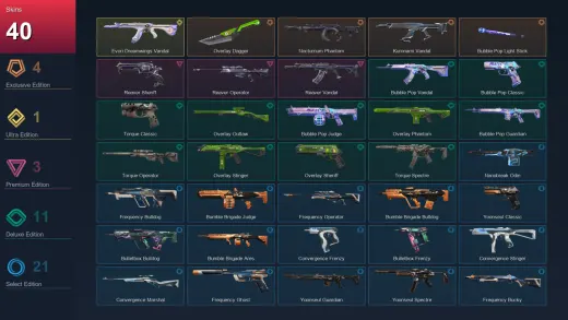 EU | Overlay Dagger | Nocturnum Phantom | Kuronami Vandal | Bubble Pop Light Stick | 40 Skin | 14 Agent | 33 Buddy | Lv48