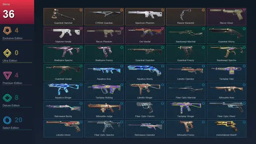 EU | Guardrail Hammer | CYRAX Guardian | Spectrum Phantom | Reaver Karambit | 36 Skin | 18 Agent | 55 Buddy | Lv89