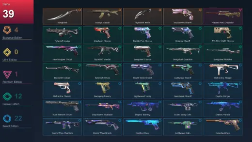 EU | Songsteel | Araxys Vandal | Byteshift Knife | Mystbloom Sheriff | 39 Skin | 28 Agent | 94 Buddy | Lv255