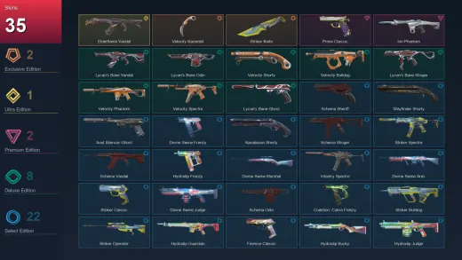 LA | Velocity Karambit | Striker Knife | Elderflame Vandal | Prime Classic | 35 Skin | 19 Agent | 45 Buddy | Lv106