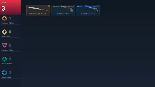 LA | Radiant Crisis 001 Baseball Bat | Soul Silencer Ghost | Starlit Odyssey Ghost | 3 Skin | 19 Agent | 27 Buddy | Lv80