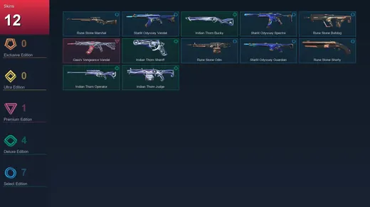 EU | Gaia's Vengeance Vandal | Iridian Thorn Bucky | Iridian Thorn Sheriff | Iridian Thorn Operator | 12 Skin | 15 Agent | 16 Buddy | Lv41 — Valorant account