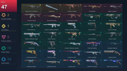 AP | Equilibrium | Overdrive Stinger | Protocol 781-A Phantom | Oni Phantom | 47 Skin | 27 Agent | 70 Buddy | Lv154