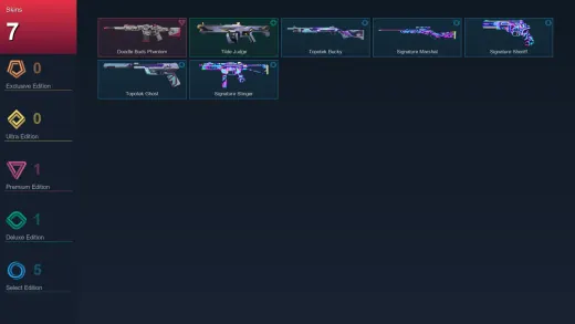 AP | Doodle Buds Phantom | Tilde Judge | Topotek Bucky | Signature Marshal | 7 Skin | 7 Agent | 5 Buddy | Lv14