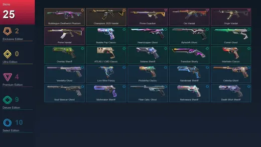 LA | Bubblegum Deathwish Phantom | Champions 2025 Vandal | Prime Guardian | Oni Vandal | 25 Skin | 28 Agent | 78 Buddy | Lv280 — Valorant account