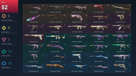 NA | Shellspire Sword | Primordium Phantom | Mystbloom Operator | VCT x SEN Classic | 52 Skin | 24 Agent | 59 Buddy | Lv126 — Valorant account