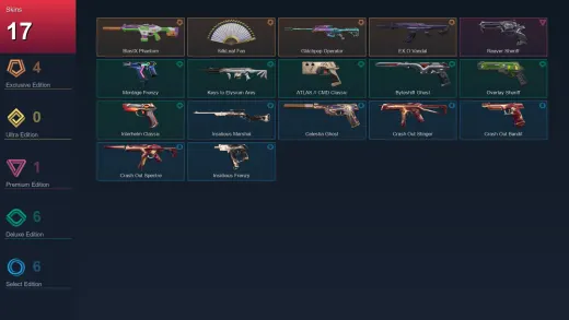 BR | BlastX Phantom | SilkLeaf Fan | Glitchpop Operator | EX.O Vandal | 17 Skin | 29 Agent | 50 Buddy | Lv171