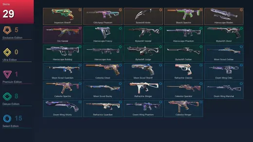 BR | Imperium Sheriff | Glitchpop Phantom | Byteshift Knife | BlastX Spectre | 29 Skin | 19 Agent | 25 Buddy | Lv73 — Valorant account