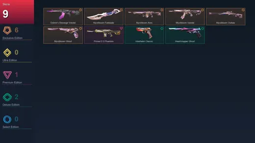 AP | Dolmir's Revenge Vandal | Mystbloom Fanblade | Mystbloom Ares | Mystbloom Vandal | 9 Skin | 15 Agent | 10 Buddy | Lv39 — Valorant account