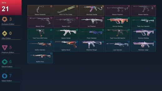 EU | Reaver Karambit | RGX 11z Pro Firefly | Glitchpop Vandal | Reaver Phantom | 21 Skin | 8 Agent | 9 Buddy | Lv21