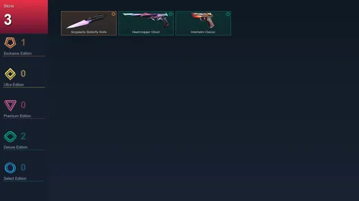 EU | Singularity Butterfly Knife | Heartstopper Ghost | Interhelm Classic | 3 Skin | 15 Agent | 11 Buddy | Lv45 — Valorant account
