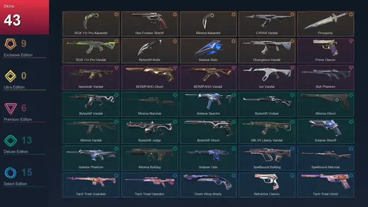 AP | RGX 11z Pro Karambit | Neo Frontier Sheriff | Minima Karambit | CYRAX Vandal | 43 Skin | 17 Agent | 30 Buddy | Lv61 — Valorant account
