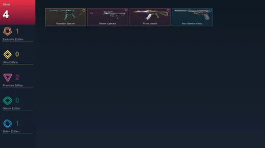 AP | Ruination Spectre | Reaver Operator | Prime Vandal | Soul Silencer Ghost | 4 Skin | 19 Agent | 45 Buddy | Lv66 — Valorant account