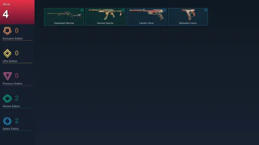 NA | Sandswept Marshal | Sarmad Spectre | Libretto Ghost | Silhouette Frenzy | 4 Skin | 6 Agent | 4 Buddy | Lv8