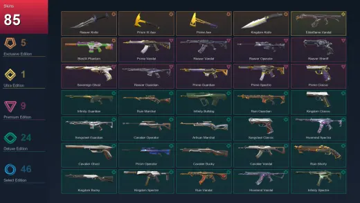 EU | Reaver Knife | Prism III Axe | Prime Axe | Kingdom Knife | 85 Skin | 16 Agent | 71 Buddy | Lv79 — Valorant account