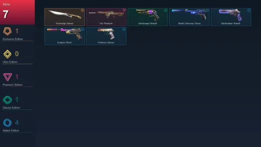 EU | Sovereign Sword | Oni Phantom | Sandswept Sheriff | Starlit Odyssey Ghost | 7 Skin | 26 Agent | 45 Buddy | Lv119