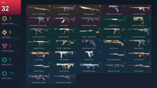 NA | ATLAS // CMD Baton | Glitchpop Phantom | Sovereign Sword | Radiant Crisis 001 Classic | 32 Skin | 23 Agent | 32 Buddy | Lv37
