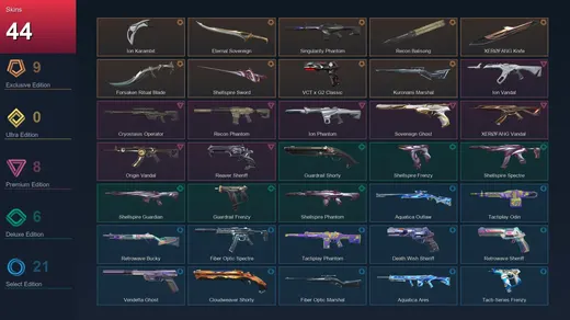 EU | Ion Karambit | Eternal Sovereign | Singularity Phantom | Recon Balisong | 44 Skin | 24 Agent | 58 Buddy | Lv134
