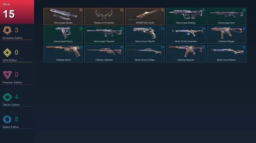 EU | Hieroscape Blades | Blades of Primordia | XERØFANG Knife | Hieroscape Bulldog | 15 Skin | 15 Agent | 21 Buddy | Lv41