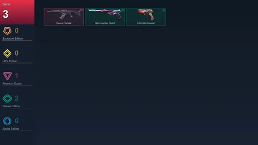 EU | Reaver Vandal | Heartstopper Ghost | Interhelm Classic | 3 Skin | 14 Agent | 15 Buddy | Lv56