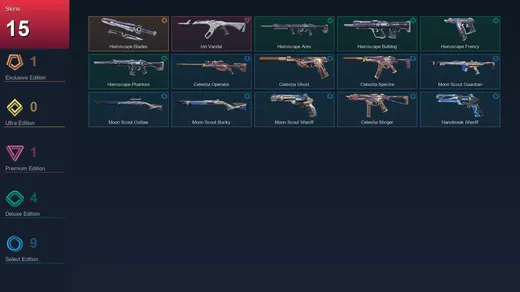 AP | Hieroscape Blades | Ion Vandal | Hieroscape Ares | Hieroscape Bulldog | 15 Skin | 18 Agent | 21 Buddy | Lv55