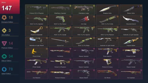 BR | Kingdom Knife | Reaver Knife | RGX 11z Pro Operator | RGX 11z Pro Classic | 147 Skin | 22 Agent | 144 Buddy | Lv166