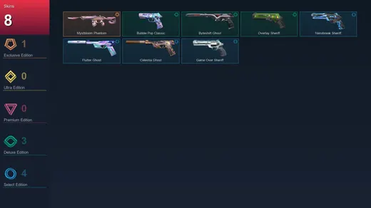 EU | Mystbloom Phantom | Bubble Pop Classic | Byteshift Ghost | Overlay Sheriff | 8 Skin | 27 Agent | 42 Buddy | Lv166 — Valorant account