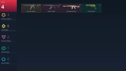 AP | Kuronami Spectre | Reaver Vandal | Sovereign Phantom | Overlay Sheriff | 4 Skin | 26 Agent | 31 Buddy | Lv79