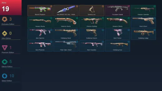 AP | BlastX Phantom | VALORANT GO! Vol. 1 Knife | Genesis Arc | Forsaken Vandal | 19 Skin | 24 Agent | 50 Buddy | Lv101