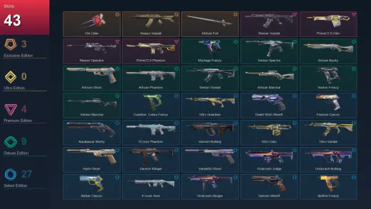 AP | Oni Claw | Araxys Vandal | Artisan Foil | Reaver Vandal | 43 Skin | 27 Agent | 109 Buddy | Lv242