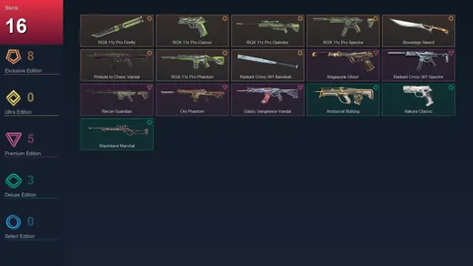 EU | RGX 11z Pro Firefly | RGX 11z Pro Classic | RGX 11z Pro Operator | RGX 11z Pro Spectre | 16 Skin | 13 Agent | 17 Buddy | Lv26 — Valorant account