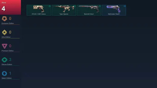 LA | ATLAS // CMD Classic | Tigris Spectre | Byteshift Ghost | Mythmaker Sheriff | 4 Skin | 14 Agent | 24 Buddy | Lv57 — Valorant account