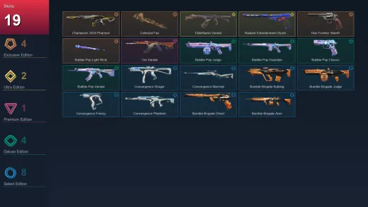 NA | Champions 2024 Phantom | Celestial Fan | Neo Frontier Sheriff | Bubble Pop Light Stick | 19 Skin | 13 Agent | 18 Buddy | Lv35