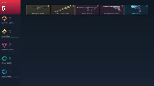 AP | RGX 11z Pro Firefly | Phaseguard Vandal | Reaver Phantom | Gaia's Vengeance Ghost | 5 Skin | 9 Agent | 3 Buddy | Lv22 — Valorant account