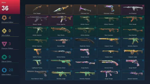 EU | Ruin Dagger | Outpost Melee | Glitchpop Axe | Glitchpop Classic | 36 Skin | 20 Agent | 64 Buddy | Lv94
