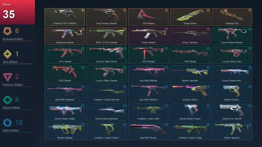 AP | Neo Frontier Sheriff | .SYS Melee | Striker Knife | Celestial Fan | 35 Skin | 25 Agent | 42 Buddy | Lv103 — Valorant account
