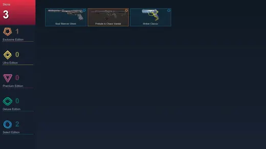 EU | Prelude to Chaos Vandal | Soul Silencer Ghost | Striker Classic | 3 Skin | 20 Agent | 24 Buddy | Lv81 — Valorant account