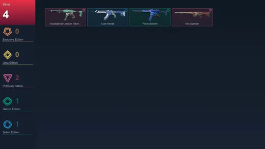 LA | Gravitational Uranium Neuroblaster Spectre | Oni Guardian | Prism Spectre | Luxe Vandal | 4 Skin | 8 Agent | 6 Buddy | Lv16