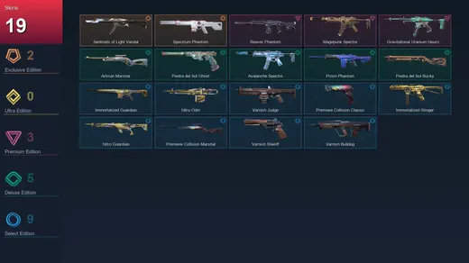 AP | Sentinels of Light Vandal | Spectrum Phantom | Reaver Phantom | Magepunk Spectre | 19 Skin | 10 Agent | 27 Buddy | Lv38