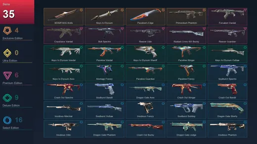 EU | XERØFANG Knife | Keys to Elysium | Paceline's Edge | Primordium Phantom | 35 Skin | 19 Agent | 32 Buddy | Lv59