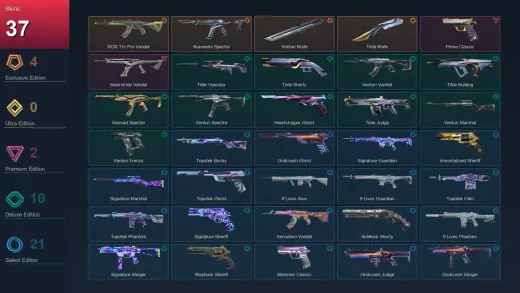 LA | RGX 11z Pro Vandal | Kuronami Spectre | Venturi Knife | Tilde Knife | 37 Skin | 28 Agent | 55 Buddy | Lv139