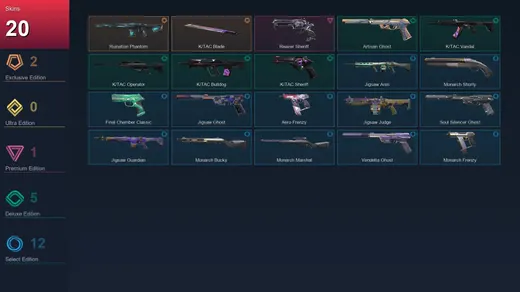 EU | Ruination Phantom | K/TAC Blade | Reaver Sheriff | Artisan Ghost | 20 Skin | 19 Agent | 46 Buddy | Lv140