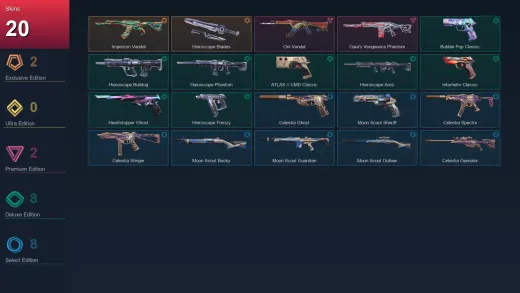 BR | Imperium Vandal | Hieroscape Blades | Oni Vandal | Gaia's Vengeance Phantom | 20 Skin | 28 Agent | 39 Buddy | Lv111